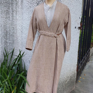 PDR/Beige Linen Dress - OBEIOBEI