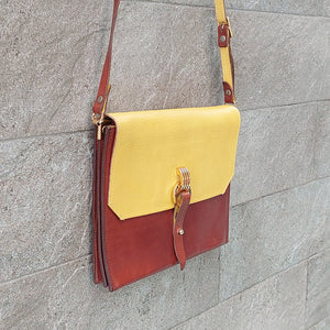 Jas M.B./Brown Leather Shoulder Bag - OBEIOBEI