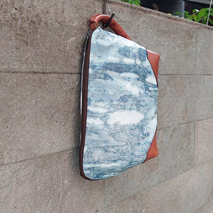Jas M.B./Blue Leather Clutch Bag - OBEIOBEI