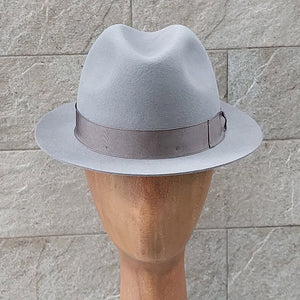 Borsalino/Light grey fedora hat(Small brim) - OBEIOBEI