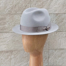 Load image into Gallery viewer, Borsalino/Light grey fedora hat(Small brim) - OBEIOBEI