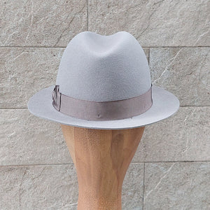 Borsalino/Light grey fedora hat(Small brim) - OBEIOBEI
