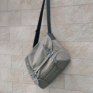 Jas M.B./Grey Canvas Messenger Bag - OBEIOBEI