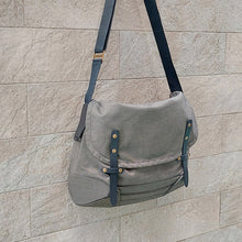 Load image into Gallery viewer, Jas M.B./Grey Canvas Messenger Bag - OBEIOBEI