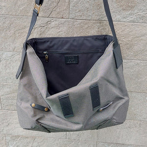 Jas M.B./Grey Canvas Messenger Bag - OBEIOBEI