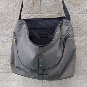 Jas M.B./Large Canvas Bucket Bag(Black/Grey) - OBEIOBEI