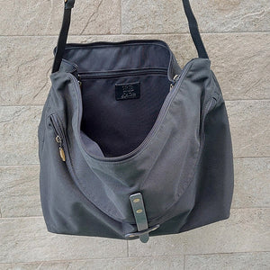 Jas M.B./Large Canvas Bucket Bag(Black/Grey) - OBEIOBEI