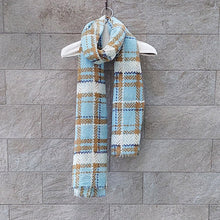 Load image into Gallery viewer, 丹麥EPICE/Light Blue Check Scarf - OBEIOBEI