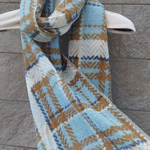 丹麥EPICE/Light Blue Check Scarf - OBEIOBEI