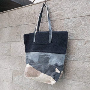 Exquisite J/Black felt tote bag - OBEIOBEI