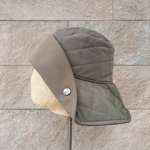 Doria/Military Green Quilted Hat - OBEIOBEI