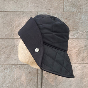 Doria/Black Quilted Hat - OBEIOBEI