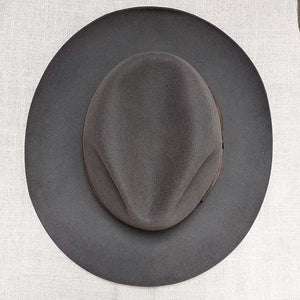 Borsalino/Brown fedora hat(Wild brim) - OBEIOBEI