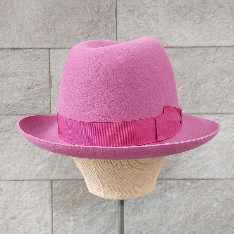 Borsalino/Pink fedora lady hat(Medium brim) - OBEIOBEI