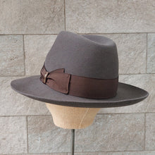Load image into Gallery viewer, Borsalino/Brown fedora hat(Wild brim) - OBEIOBEI