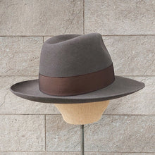 Load image into Gallery viewer, Borsalino/Brown fedora hat(Wild brim) - OBEIOBEI