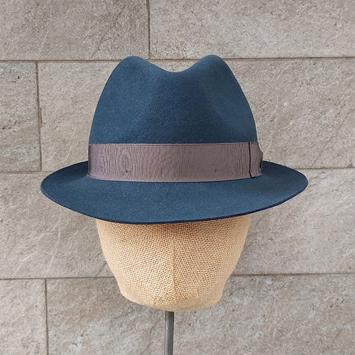 Borsalino/Blue Grey Felt Hat(Small brim) - OBEIOBEI