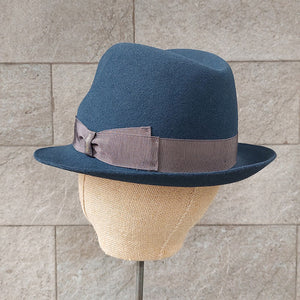 Borsalino/Blue Grey Felt Hat(Small brim) - OBEIOBEI