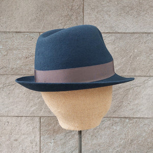 Borsalino/Blue Grey Felt Hat(Small brim) - OBEIOBEI