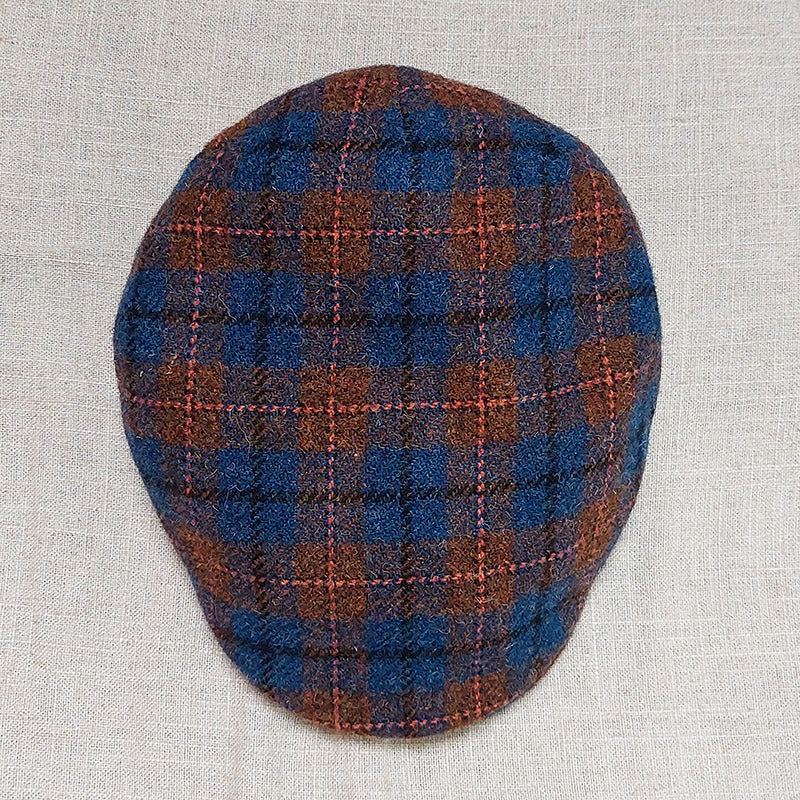 Borsalino/Blue-Orange Check Cap - OBEIOBEI