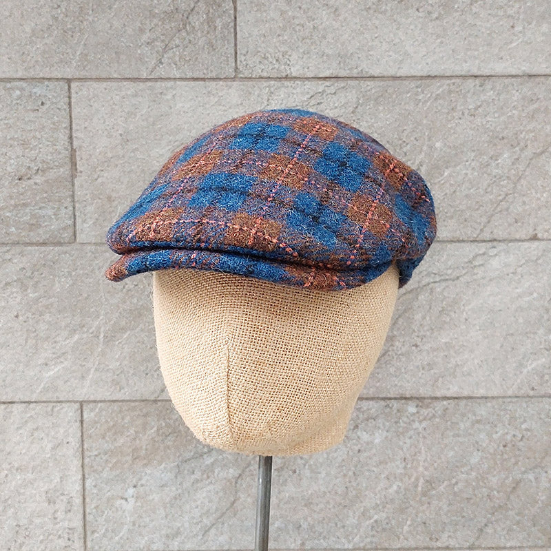 Borsalino/Blue-Orange Check Cap - OBEIOBEI