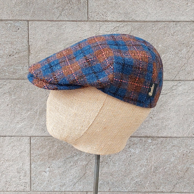 Borsalino/Blue-Orange Check Cap - OBEIOBEI