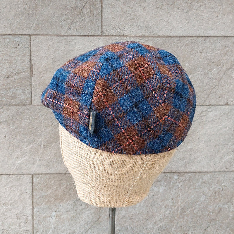 Borsalino/Blue-Orange Check Cap - OBEIOBEI