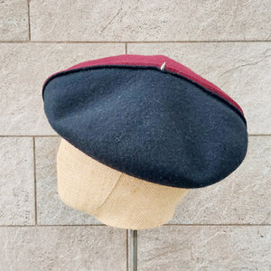 Doria/Black-Red Wool Beret - OBEIOBEI
