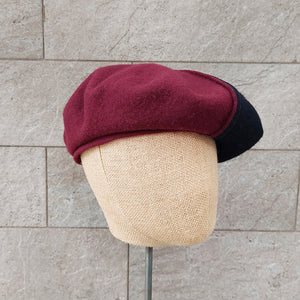Doria/Black-Red Wool Beret - OBEIOBEI