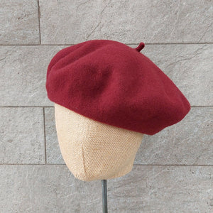Doria/Wool Beret(Red/Caramel/Burgundy) - OBEIOBEI