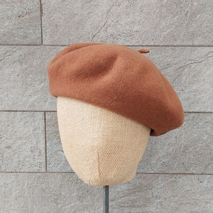 Doria/Wool Beret(Red/Caramel/Burgundy) - OBEIOBEI
