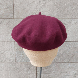 Doria/Wool Beret(Red/Caramel/Burgundy) - OBEIOBEI