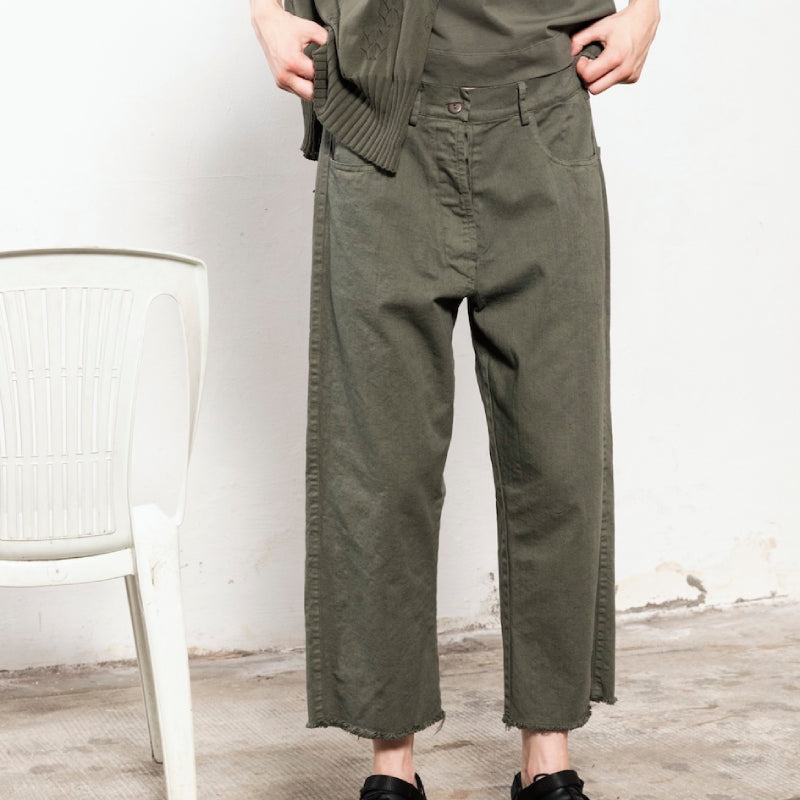 義大利設計師品牌/Slate Gray Trousers - OBEIOBEI