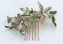 Load image into Gallery viewer, Cecilie Boccara/Enamel hair comb with Swarovski crystal - OBEIOBEI