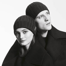 Load image into Gallery viewer, Borsalino/Cashwool knitting cap(Denim/Black) - OBEIOBEI