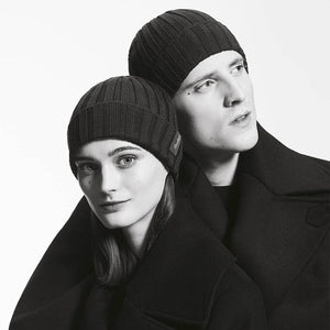 Borsalino/Cashwool knitting cap(Denim/Black) - OBEIOBEI