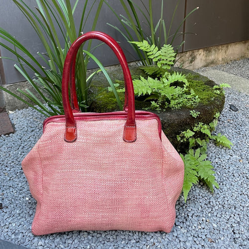 Vive La Difference/Pink red straw handbag - OBEIOBEI