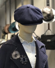 Load image into Gallery viewer, Doria/Navy Newsboy Cap - OBEIOBEI