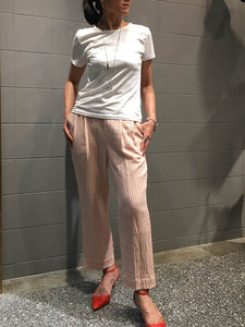 ITR/Cotton stripe pants-Pink - OBEIOBEI