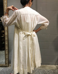 ITR/純棉米色兩件式罩衫洋裝 - OBEIOBEI