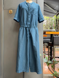 義大利設計師品牌/Peacock Blue Jumpsuit - OBEIOBEI