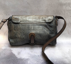 Numero 10/Grey brown croc pattern shoulder bag - OBEIOBEI