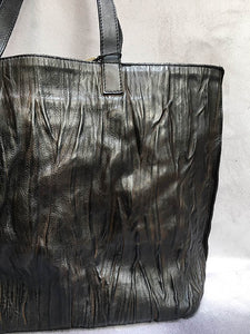 Numero 10/Black pleated large tote bag - OBEIOBEI