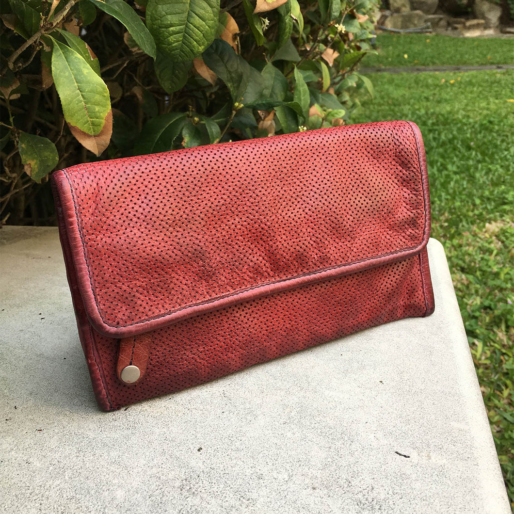 Vive La Difference/Red calf leather wallet - OBEIOBEI