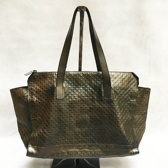 Numero 10/Dark brown dots stamp tote - OBEIOBEI