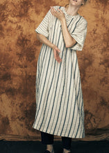 Load image into Gallery viewer, Pas de Calais/Stripe linen dress - OBEIOBEI