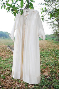 ITR/純棉米色兩件式罩衫洋裝 - OBEIOBEI