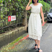 Load image into Gallery viewer, Hannoh Wessel/Stripe Dress(Navy/White) - OBEIOBEI