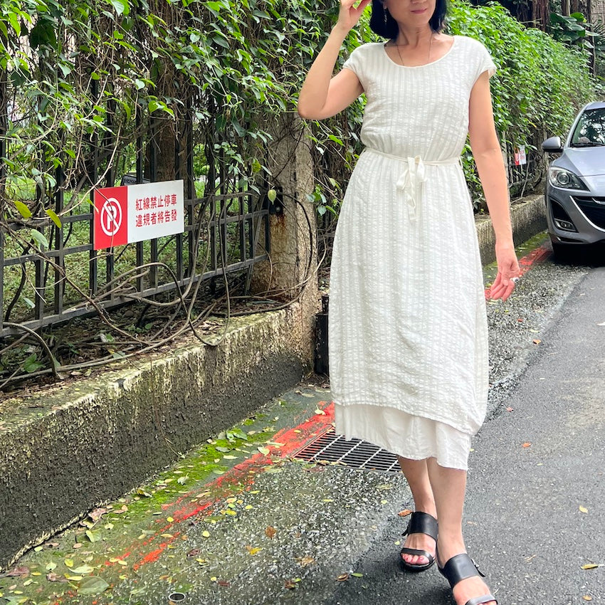 Hannoh Wessel/Stripe Dress(Navy/White) - OBEIOBEI