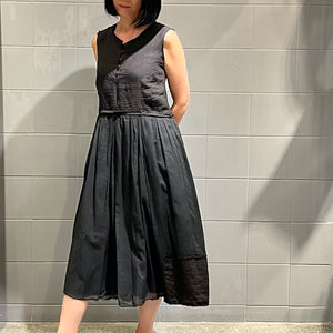 Hannoh Wessel/Cotton-linen dress(Ink/Black) - OBEIOBEI